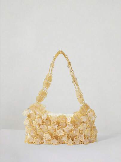 MUSERA 女士粉色亚克力单肩包，时尚、个性、简约、百搭、街头风，甜美酷女孩、辣妹、Y2K风格，适合约会、生日、晚宴、海滩、度假、假日、夏季、海边、沙滩派对等场合