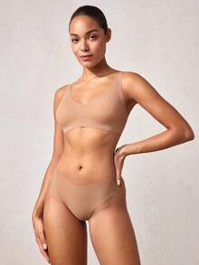 SHEIN Women's Casual Comfy Apricot Built-In Bra Tank Top With Medium Stretch Fabric - Apricot - View 6