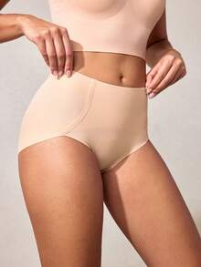 SHEIN Seamless High Waist Tummy Control Triangle Panties - Apricot - View 6