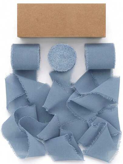 1 Roll Haze Blue Satin Bow Ribbon For Gift Wrapping Wedding Birthday Party Supplies Craft Decoration Baby Shower DIY Bouquet Ties