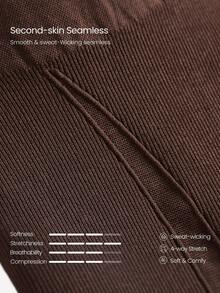 GLOWMODE 24英寸超细柔软无缝闪亮罗纹腰带可拆卸胸垫甜心领连体衣，适合中等强度训练、跑步、健身等。 - 棕色 - 查看 9