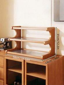 1PC Multilayer Solid Wood Foldable Storage Display Space Saving Portable Natural Desktop Shelf Rack Office Desk Home Cup Holder Organizer - Multicolor - View 7