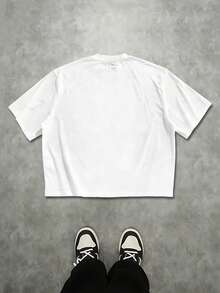 Manfinity EMRG Men's Loose Fit Big Mouth Print Short Sleeve T-Shirt - White - View 2