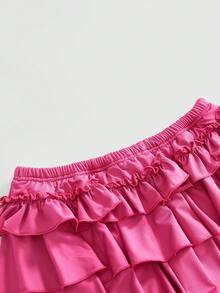 ROMWE J-Fashion Chân váy ngắn cạp thấp kiểu vintage thập niên 2000, họa tiết da báo siêu gợi cảm dành cho nữ. - Màu Hồng Tươi - Xem 3