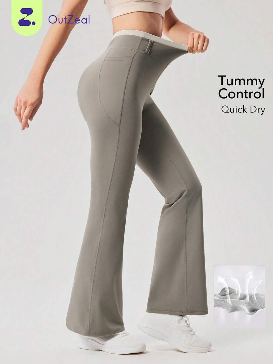 OutZeal Women Sports Pants Daily Casual Quick Drying Tummy Control Flared Bottoms - Volcanic Gray - View 1