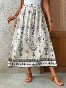 EMERY ROSE Women's Floral Print Elastic Waist Casual Skirt Going Out Outfit Summer Outfit For Women Vacation Outfits Women Summer Holiday Outfits Vacation Outfits Women Summer Holiday Outfits Beach Vacation Outfits For Women Boho Skirts For Women Bohemian Clothes For Women Skirt For Women Summer Skirts For Women Summer Holiday Outfits - Multicolor - View 7
