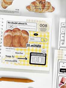 30pcs/Pack Cute Cartoon Bread And Coffee Design Creative Sticky Notes For Journaling And Memo, Stationery Back To School - Bread Coffee Good Weather - View 6