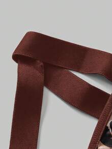 Men's Sexy Lingerie, Leopard Print Mesh With Leopard Tape, Minimalist Rave Party Mature Style - Brown - View 3