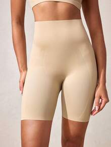 Veilyse Shorts De Shapewear Taille Haute Pour Femme De Couleur Unie - Nude - Voir 3