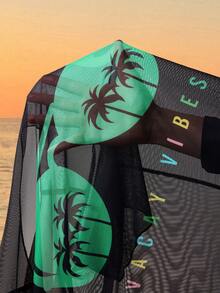 SHEIN CURVE+ 曲线款 US22 码音乐节、海滨度假、波西米亚风女士极简休闲T恤+背心+短裤套装，适合夏季海滩度假日常穿着，三件套，曲线款，Hoho 女士度假沙滩装/沙滩装/沙滩装/沙滩装/沙滩装/沙滩必备/毕业/茶会礼服/乡村/海滩度假装/沙滩装/沙滩装/沙滩装 - 彩色 - 查看 9