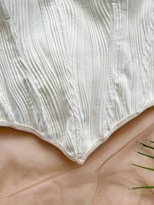 Soleia Áo bra quây dệt sóng kiểu dáng thường ngày dành cho nữ, thích hợp cho các lễ hội âm nhạc và đi làm hàng ngày, mùa xuân/hè. - Màu be - Xem 4