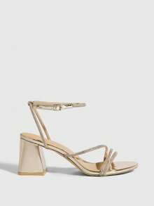 CUCCOO SZL Giày sandal cao gót thời trang nữ - Vàng - Xem 4