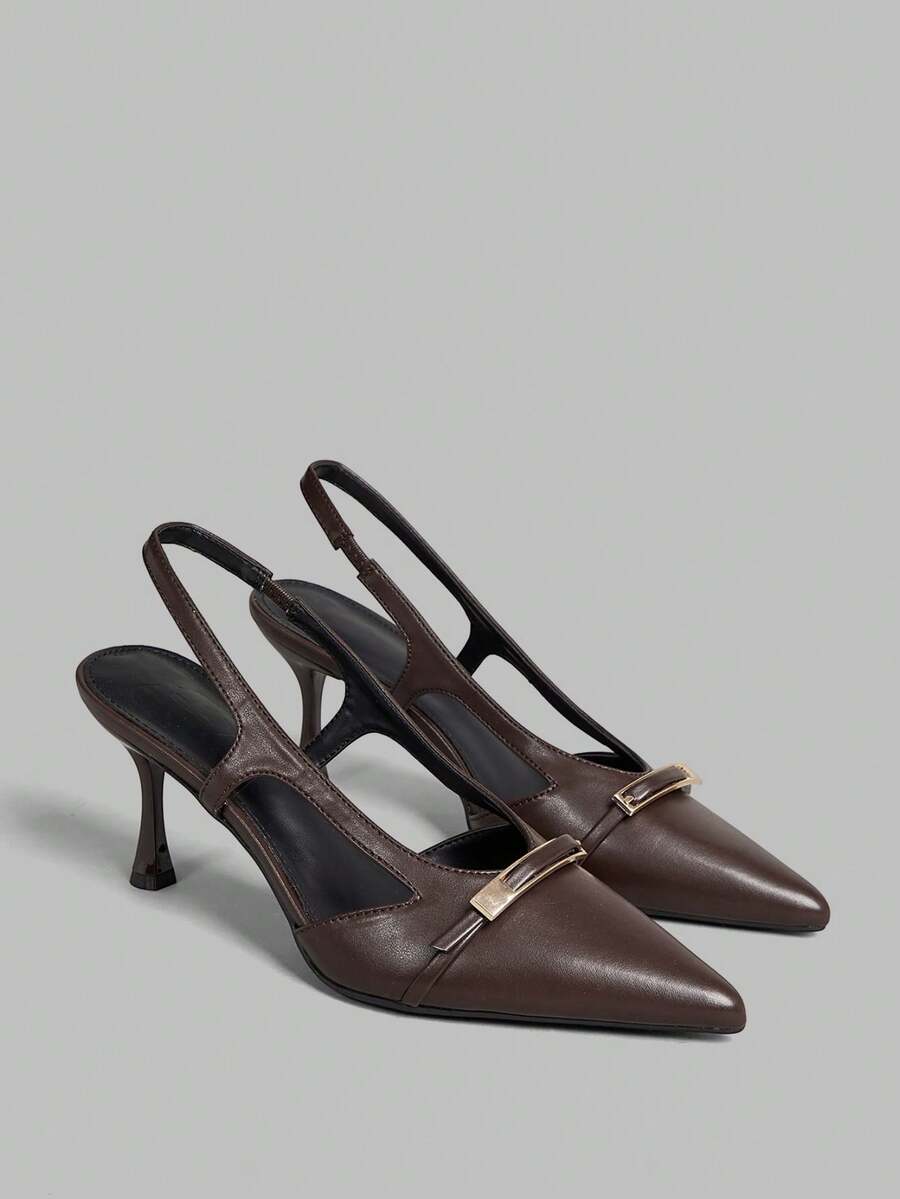 Ontre Giày sandal cao gót dành cho nữ - màu nâu - Xem 1