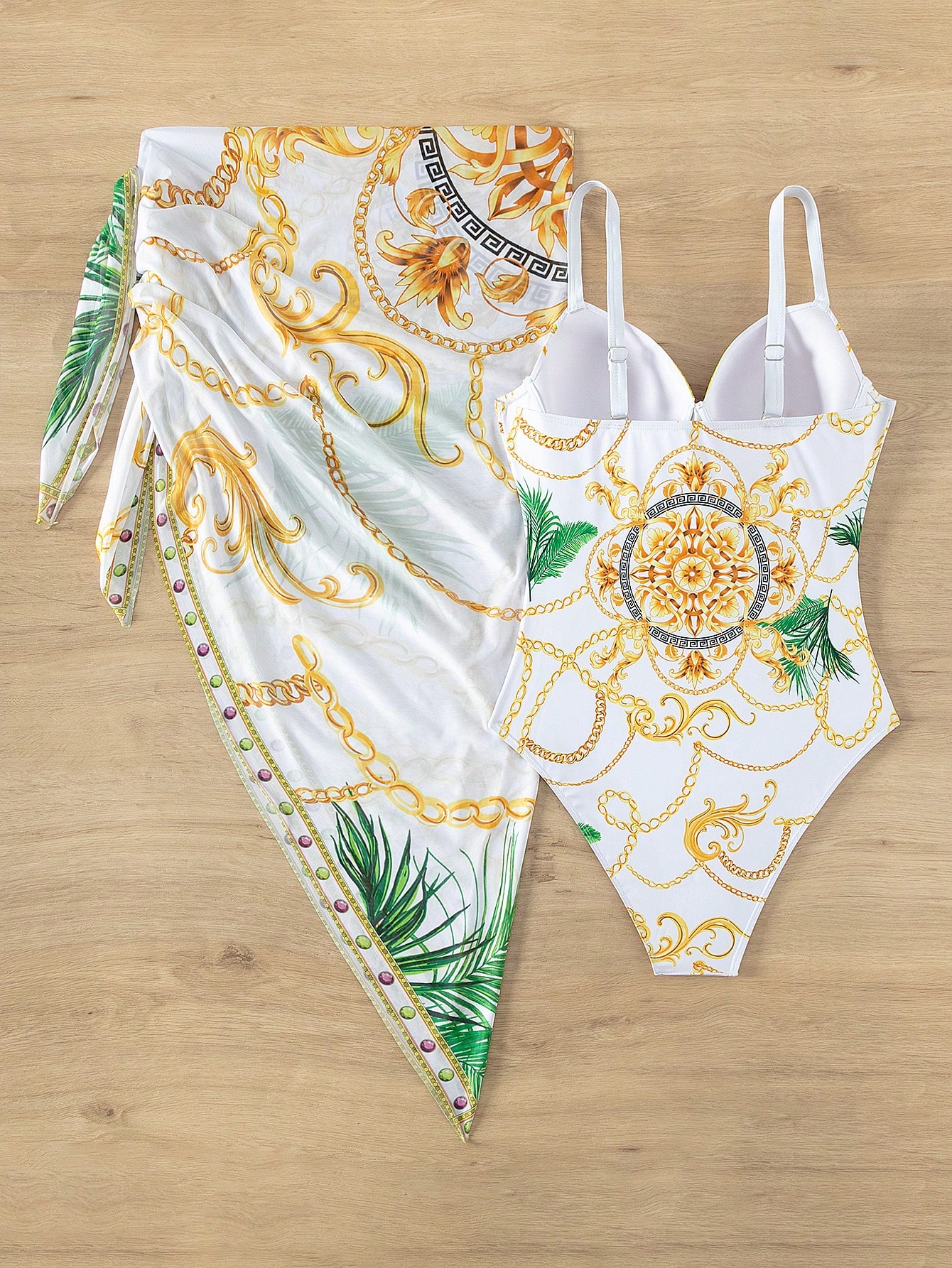 Swim Vcay Conjunto de Maiô Bikini com Enchimento e Estampa, Direitos Autorais Adquiridos - Multicolorido - Visão 2