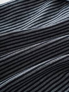 Manfinity Joysei Pantalones cortos de carga de mezclilla con rayas verticales blancas y negras para hombre - Blanco y Negro - Ver 5