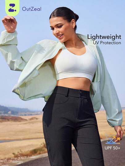 OutZeal Women Outdoor Jacket Daily Casual UV Protection Lightweight Stand Collar Sun-Proof Jacket
