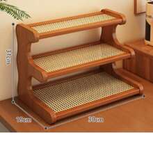 The Kitchen Storage Rack Adopts A New Chinese Style Multifunctional Design, Integrating High-End Dining Table Storage Rack, Tea Cup Rack, And Living Room Storage And Organizing Rack Functions. Suitable For Office, Living Room, Bedroom And Other Spaces, It Can Also Be Used As A Decorative Gift For Friends And Family, With Dual Purposes Of Room Decoration And Dining Table Decoration. - Multicolor - View 9