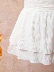 SHEIN Vestido sin mangas para adolescentes con decoración de estrella de mar - Blanco - Ver 4