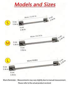 50/40/30CM Toallero, Barra de toallas de baño, Soporte de toallas montado en la pared con adhesivo, Toallero, Percha para toallas de mano, Toallero para toallas de mano y rostro, Barra de toallas, Gris mate sin taladro, Soporte para ropa resistente, Almacenamiento y organización de baño, Accesorios de ferretería, Gabinete y almacenamiento de cocina, Artículos para el hogar, Impermeable - Gris - Ver 7