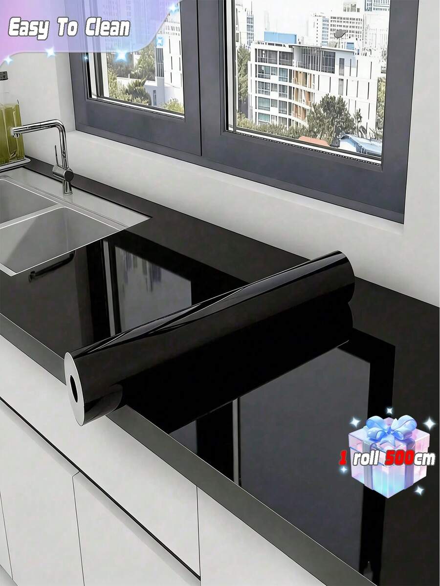 1 Cuộn Giấy Dán Tường Bóng Họa Tiết Bóc Ra Và Dán Kèm Miếng Dán Tường Chống Thấm Nước Và Dầu, Thích Hợp Cho Tủ, Đồ Nội Thất Và Trang Trí Nhà Cửa Với 2 Kích Thước: 15,7 Inch X 118,11 Inch/15,7 Inch X 196,85 Inch