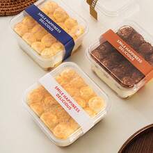 10个一次性透明提拉米苏盒，蛋糕卷切片包装盒，网红甜点糕点外卖盒，适用于街边摊 - 透明 - 查看 4