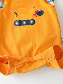 3pcs/Set Newborn Baby Boy/Girl Cute Cartoon & Striped Knitted Romper, Summer - Multicolor - View 6