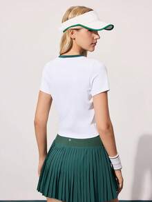 CourtClass Women's Short Sleeve Fitted Tennis Top - White - View 2