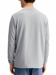 Men's Long Sleeved Shirt Grey - White - View 2