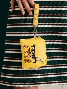 LOONEY TUNES X SHEIN 1件女士黄色趣味卡通印花斜挎包，手提包，时尚，个性化，简约，百搭，街头风，甜美酷女孩，性感女孩，Y2K，复古，铆钉，适合日常使用，日常、购物和派对。 - 黃色 - 查看 6