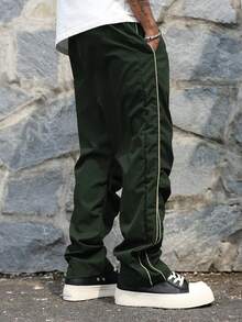 Manfinity Hypemode Men's Casual Drawstring Pants - Army Green - View 2