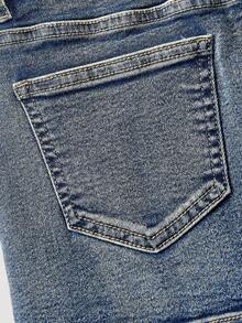 Sweetra 女士时尚休闲百搭复古性感牛仔迷你裙 - 中等水洗藍 - 查看 4