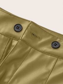 Franclia 女士纽扣休闲百搭日常短裤 - 薑色 - 查看 6