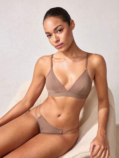 女士內衣套裝（無縫文胸和丁字褲）