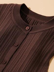 DAZY Women's Sleeveless Ribbed Knit Casual Top Summer - Coffee Brown - View 7
