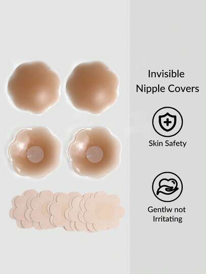 SHAPORA 1 طقم + 5 قطع من الأزهار السيليكونية غير المنسوجة A18 للصدر