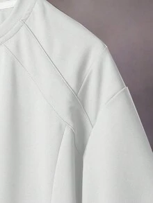 STYNVO 男士字母刺绣图案圆领休闲百搭日常短袖T恤 - 白色 - 查看 3