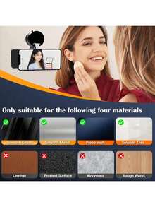 2026 New Adjustable & Foldable Large Suction Cup Magnetic Car Phone Holder, N52 Strong Magnet, 360° Rotation, Dashboard Vacuum Suction Cup Installation, Suitable For Bathroom Tiles, Glass Surfaces, ABS Material, Round, Fashionable Design | Father's Day/Valentine's Day (Note: Only Supports Installation On Smooth Surfaces) - Multicolor - View 7