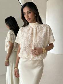 Aloruh Áo kiểu dáng thanh lịch, lãng mạn, sang trọng màu mơ, cổ đứng, tay cánh dơi, hở lưng, thích hợp cho trang phục dự đám cưới, đi nghỉ mát, đi làm. Màu mơ, màu be, màu trơn, trang phục cô dâu, trang phục đi biển, váy dạ hội kiểu nàng tiên cá, áo khoác ngoài đi biển, váy kiểu Marbella, váy đi biển lúc hoàng hôn. - Màu be - Xem 12