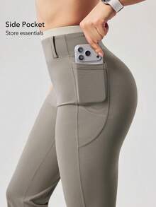 OutZeal 女士运动裤 日常休闲速干收腹喇叭裤脚 - Volcanic Gray - 查看 4