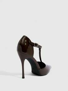 CUCCOO SZL Giày cao gót nữ - Màu cà ri - Xem 3