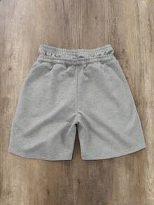 Manfinity Joysei Pantalones cortos casuales de hombre de doble capa con cintura y estampado de flores de cerezo en gris - Gris - Ver 4