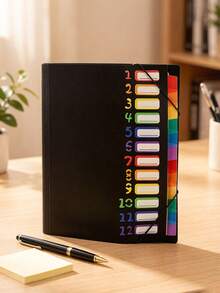 1pc /2pcs Folder Rainbow A4 Data Organiser,File Folder Organiser - File Folder Organizer,Large Capacity Korean Simple Office Stationery - Multicolor - View 8