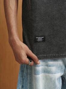 TOKVUE Men's Casual Retro Washed Waffle T-Shirt, Summer - Black - View 6