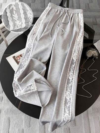 Resyla Quần ống đứng nữ tối giản, viền ren, thời trang, thích hợp làm quà tặng cho bạn bè.