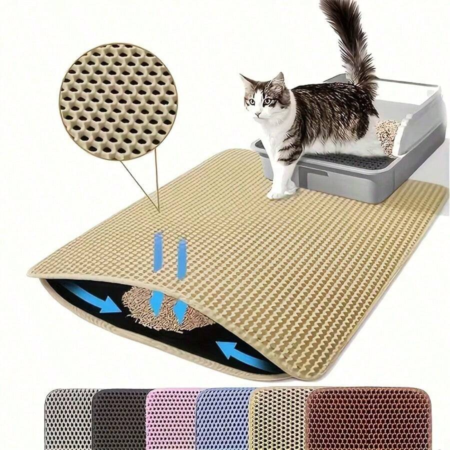 1片双层猫砂垫，EVA材质 - 防臭、防滑、易清洁设计，适用于室内猫，经久耐用，舒适便捷，有效管理宠物粪便，是现代宠物用品的理想之选。 - 彩色 - 查看 1