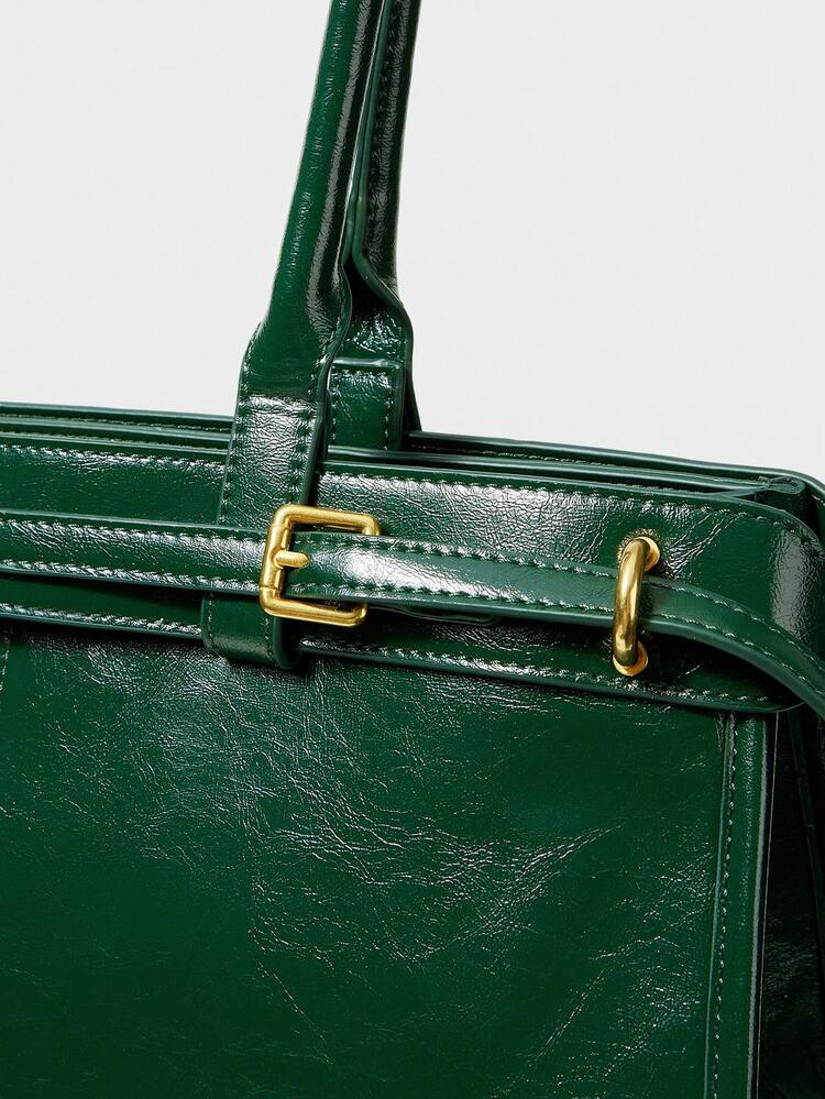 WOMEN'S SIMPLE & FASHIONABLE BUCKLE DETAIL ELEGANT COMMUTER SHOULDER BAG, EYE-CATCHING WORK BAGS FOR WOMEN, BAG FOR WOMEN ELEGANT, LUXURY