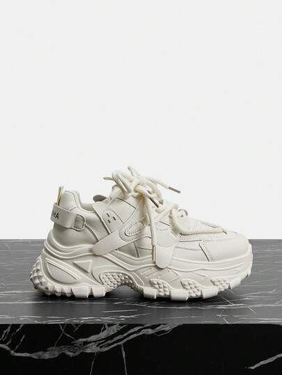 Vate Zapatillas de cuña con suela gruesa de moda casual para mujer