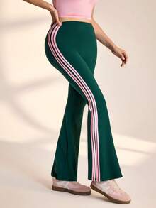 Medorelle 新款蓝白喇叭裤，粉色条纹女士长裤，春夏款 - 彩色 - 查看 4