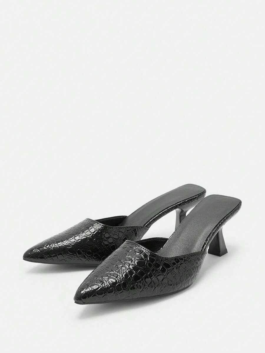 女士新款尖头穆勒鞋，一脚蹬细高跟凉鞋，时尚优雅的设计，适合特殊场合。