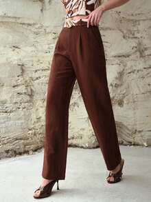 MOTF PREMIUM WOMEN'S LINEN BANANA PANTS, AUTUMN GOLF PASTAL GIRLISIM - Brown - View 7
